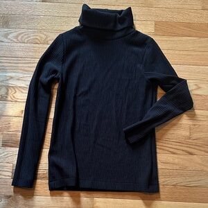 Ann Taylor Factory Classic Black Ribbed Turtleneck Sweater